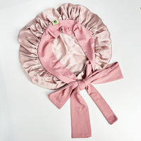Accessoires Cheveux en Gros Logo Personnalisé Tendance Grands Bonnets de Nuit Réglables Bonnets en Satin Solide à Nouer pour Femme Bonnets Designer