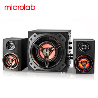 Microlab T11 2.1 Channel Gaming Speaker System with 42W RGB Lighting 5.25-Inch Woofer Three-Way Audio Crossover Wood Enclosure
