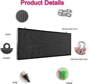 Pantalla LED de Video a Todo Color P5 de 39x14 Pulgadas con Clasificación IP65, Tablero Publicitario con Animación, Compatible con WiFi/USB, para Centros Comerciales Digitales - Product Image 4
