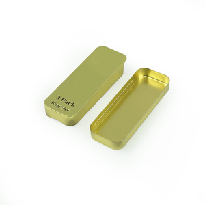 Caja de metal cuadrada con tapa deslizante CR, logotipo personalizado, caja de metal rectangular a prueba de niños para embalaje de accesorios al por mayor - Product Image 1