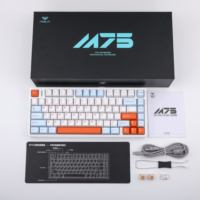 Teclado Personalizado Aula M75 75% con Interruptores Pre-Lubricados, Espuma de Amortiguación de Sonido, Diseño Ergonómico Compacto para Programadores y Dactilógrafos