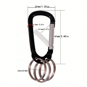 Custom Logo Lightweight Aluminum Carabiner Keychain D Shaped Spring <b>Clip</b> <b>Hook</b> for Tradeshow Giveaways - Product Image 2