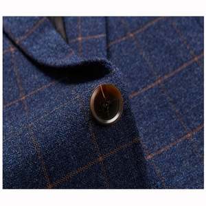 Fit Tailored Suit Jacket Pants Mens Cheap Blazer Office Uniform Suit Aqua Blue Color 3PCs - Product Image 6