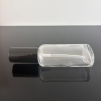 Flacon en verre transparent de 50 ml pour parfums, huiles essentielles, sérum de soin, avec bouchon à vis standard, compte-gouttes, compatible diffuseur à bâtonnets, personnalisable