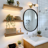 Étagère flottante en bois sur mesure pour salle de bain d'hôtel, étagère décorative d'angle murale, organisateur de décoration
