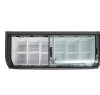 Vitrine Réfrigérée Courbe en Verre Transparent pour Glaces et Fruits de Mer