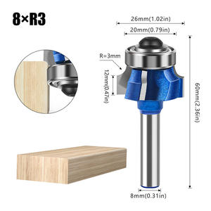 Fresa de mano <span class=keywords><strong>para</strong></span> carpintería de 6 mm con vástago de 1/4, de cuatro cuchillas <span class=keywords><strong>para</strong></span> recortar bordes, redondear esquinas y cortar arcos, ODM - Product Image 4