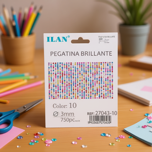 Ilan Adesivi Brillanti 3mm Multicolore 750pz - Product Image 2