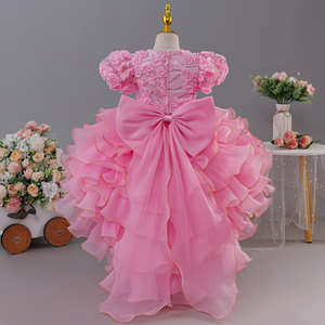 <span class=keywords><strong>Robe</strong></span> de mariée florale de style européen pour fille, élégante <span class=keywords><strong>robe</strong></span> de soirée queue-de-pie, <span class=keywords><strong>robe</strong></span> de fête pour fille, <span class=keywords><strong>robe</strong></span> de mode moelleuse pour fille avec nœud - Product Image 3