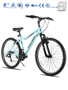 Vélo de montagne pour femmes JOYKIE BAMCBASE, <span class=keywords><strong>cadre</strong></span> en acier haute teneur en carbone, 21 vitesses, suspension avant, frein V, pneu 1.95, 90% SKD MTB - Product Image 1
