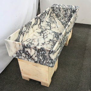 Diseños modernos Natural Calacatta Viola Mármol Fregadero <span class=keywords><strong>Piedra</strong></span> Lavabo <span class=keywords><strong>Antiguo</strong></span> Mármol Baño Vanidades - Product Image 2