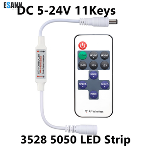 Controlador LED ESANN Blanco 2A DC 5-24V 11 Teclas RF Inalámbrico para Tira de Luz LED PWM, Atenuador de Luz LED DC12V para Luces LED - Product Image 1
