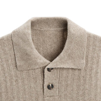 Tricoté sur mesure en mélange de laine doux pour homme, texture boutonnée 7GG, couleur unie, épais, haut de gamme, anti-plis, pour l'hiver et le printemps, vente en gros