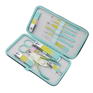 Ensemble de manucure vert dégradé 9 pièces ensemble de coupe-ongles outils de pédicure coupe-ongles Kit de soins personnels outils de beauté <span class=keywords><strong>sans</strong></span> sac à <span class=keywords><strong>fermeture</strong></span> éclair - Product Image 5