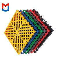Revêtement de sol en vinyle modulaire en plastique à grille, résistant aux chocs, antidérapant, haute résistance, plusieurs couleurs au choix, parquet emboîtable