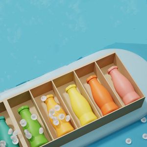 Jeu de correspondance de bouteilles colorées pour enfants de 4 à 6 ans, jouet éducatif en bois, formation à la réflexion interactive parent-enfant - Product Image 4