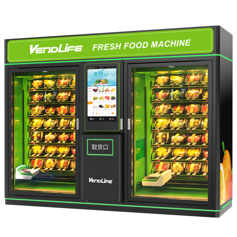 Lebensmittel maschinen Boxed kaffee maschine Salad Vegetable und Fruits Double Cabinents Fully Automatic Vending Machine mit 2021 New S