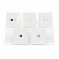 Prise murale TV ultra-fine Cat6, prise simple ou double, sortie de données Ethernet basse tension, panneau PC ignifuge