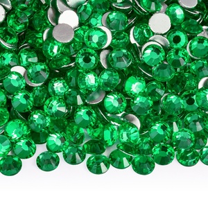 OLeeya Bulk <b>Pack</b> Green Emerald Glass Flat Back Rhinestone SS6-SS30 Non Hot Fix Glass Crystal for Nail Decoration DIY - Product Image 2
