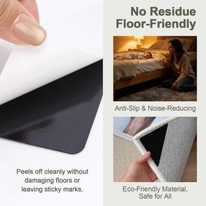4 Unidades de Fijadores Antideslizantes para Alfombras, Reutilizables, Lavables, Sin Rastro, de Doble Cara, Tamaño Personalizado para Pisos de Madera - Product Image 4