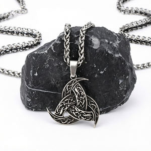 Collar con Colgante de Nudo Celta Vikingo, Cadena con Amuleto, Joyería Punk Vintage, Regalo de Aniversario, Plateado, Boda Cristiana - Product Image 1