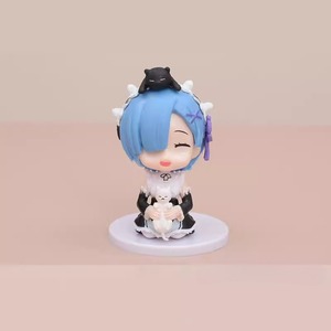 Anime japonais <span class=keywords><strong>Re</strong></span> <span class=keywords><strong>Zero</strong></span> Rem Ram Figure poupée ensemble mignon mascotte Style modèle Collection Fans cadeau femme de chambre Chibi Figurine voiture ornement - Product Image 2