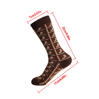 Prix de gros compétitif, chaussettes amusantes pour un usage quotidien, couleur café chocolat, avec boîte originale