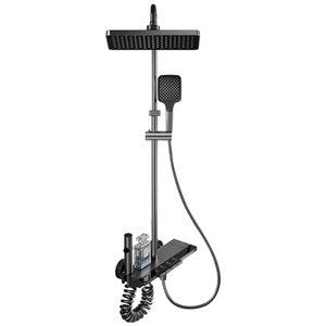 Shower <b>Set</b> Rectangle Rain Induced Pressurization Aluminum Alloy Easy To Install Top <b>Spray</b> Bathroom Shower Head Complete <b>Set</b> - Product Image 1