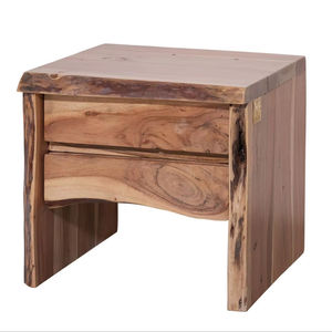 Mueble de Dormitorio Moderno y Elegante Hecho a Mano, Mesita de Noche Cuadrada de Madera con 2 Cajones - Product Image 1