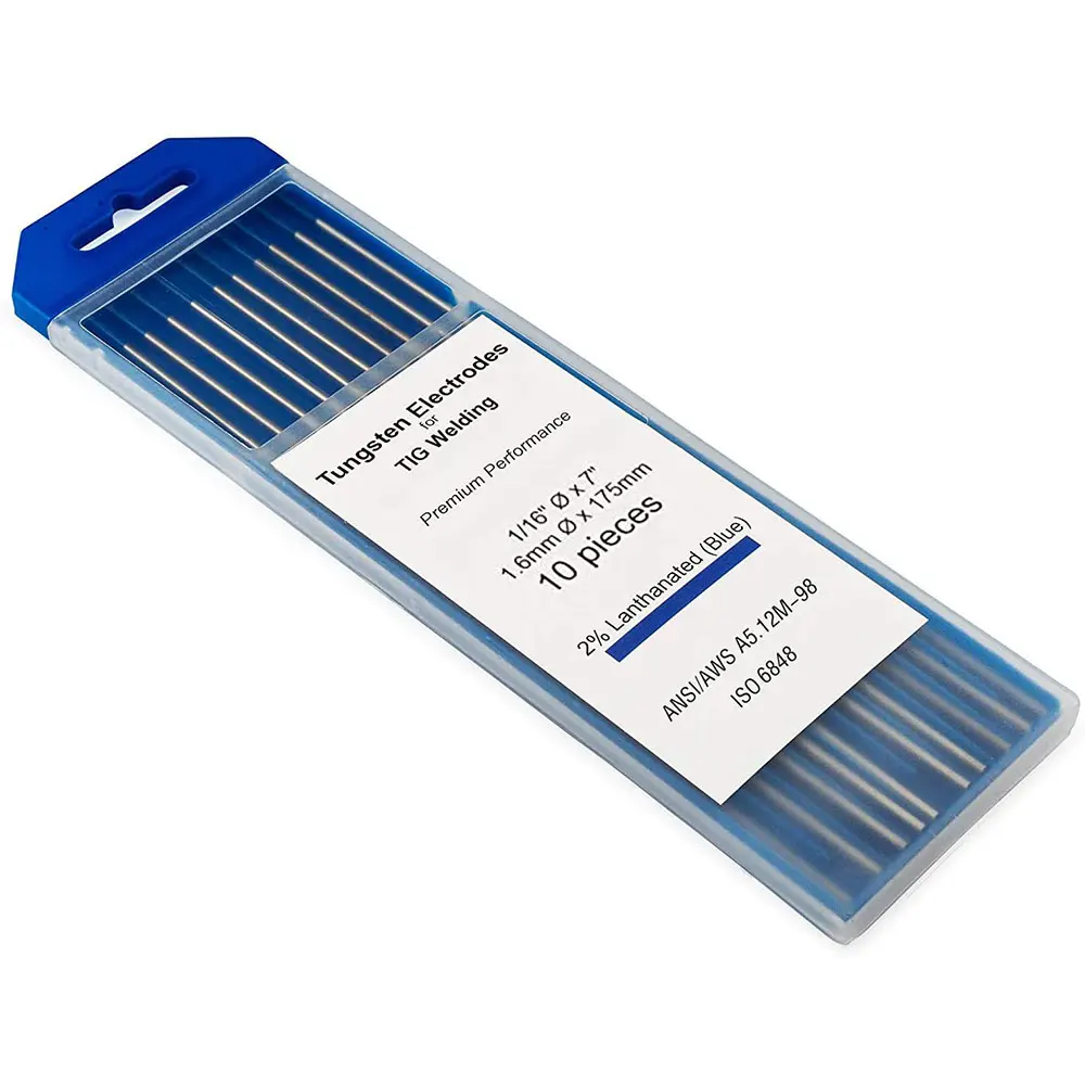 2% Lanthanated TIG 1/16 3/32 1/8 inç x 7 10 paket WC20 mavi kaynak Tungsten elektrotlar