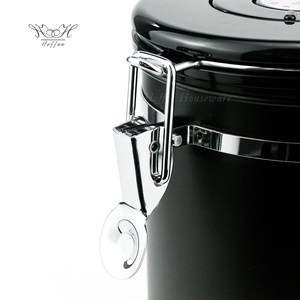 Logo personalizzato argento nero grande contenitore di caffè S M L ermetico con paletta data di tracciamento CO2 valvola chicco di caffè contenitore di stoccaggio - Product Image 4