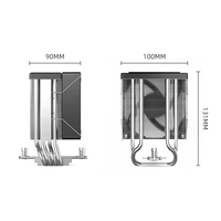 Refroidisseur de processeur, ventilateur de refroidissement pour PC, 4 caloducs, processeur Intel/multiplateforme pour ordinateur de bureau