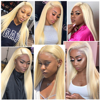 Perruques Lace Frontale Complète HD Transparente 13x6 Sans Colle, Cheveux Humains Vierges Raides Blond 613 de Luxe, Fournisseur de Cheveux Humains Vietnamiens