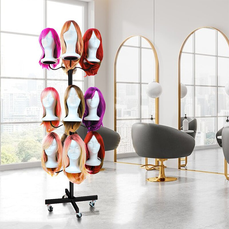 Custom Salon Metal Human Hair Display