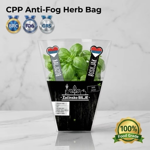 Sac à légumes en forme de trapèze en CPP de qualité alimentaire avec trous de ventilation, manchon à laitue imprimé sur mesure, fournisseur - Product Image 1