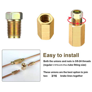 Nissin Brake Hose Fittings 3/8 Inch 24 Thread Brass Connector For Repair Water Gas Electric Use - Product Image 5