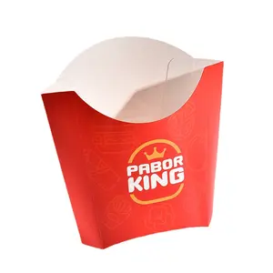 Custom Disposable French fries holder packaging fried Chicken burger box takeaway takeout to go fast food paper container