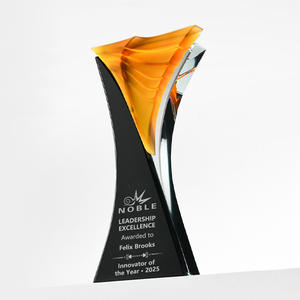 Trophée de glaçure personnalisé Ailes d'aigle violet Trophée de cristal <span class=keywords><strong>Triumph</strong></span> Soaring High Industry TOP Pioneer Achievement - Product Image 3