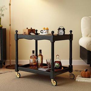 Pháp phong cách retro rắn gỗ di chuyển bàn cà phê phòng khách sofa bên bảng với điện thoại di động xe đẩy lưu trữ giá - Product Image 3