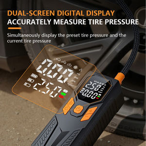 6000mAhデュアル電源ミニポータブルワイヤレス電動カータイヤ空気入れコードレスインフレータブルポンプデジタルタイヤインフレータ - Product Image 3