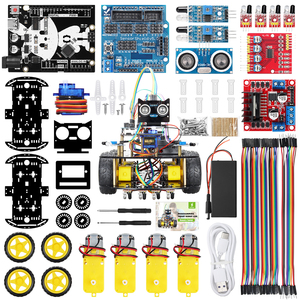 Tscinbuny nhà máy 4WD Chassis Kit Truy Tìm trở ngại tránh thông minh <span class=keywords><strong>Robot</strong></span> Xe đồ chơi điện tử <span class=keywords><strong>robot</strong></span> xe Kit - Product Image 1