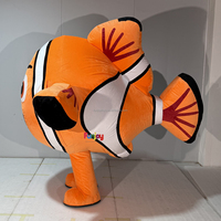 Disfraz de Mascota de Pez Payaso Nemo Inflable Naranja Hecho a Medida para Halloween, Navidad, Desfiles, Fiestas y Eventos