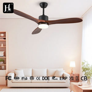 Ventilateur de plafond LED à haut débit d'air, 3 pales en bois massif, ventilateur de plafond LED avec éclairage et télécommande - Product Image 3