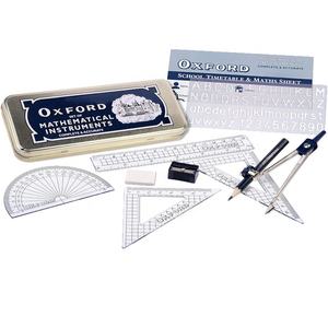 2025 <strong>Oxford</strong> Geometry Box <strong>Math</strong> <strong>Set</strong> with Professional Metal Storage Tin New Geometry <strong>Sets</strong> - Product Image 1