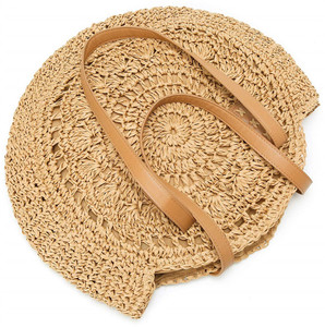 Borsa Grande E Morbida Da Donna In Paglia Intrecciata Con Lettere Vuote Grandi Borse Intrecciate A Mano Rattan Fiocco - Product Image 3