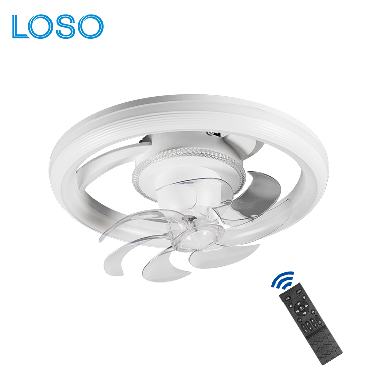 LOSO Low Noise Modern Living Room Bedroom Office 7 Blades 6 Speeds Fan Lamp Remote Control LED Ceiling Light With Fan