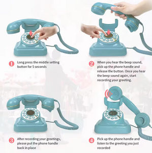 Antique Custom Made Audio Book Recorder Téléphone sans fil <span class=keywords><strong>fixe</strong></span> pour les réunions d'information des invités de décorations de mariage-Expédition rapide - Product Image 3