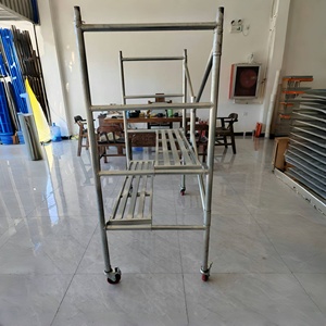 Di động di động gấp khung giàn giáo xây dựng mạ kẽm trang trí gấp Thang giàn giáo với bánh xe - Product Image 3