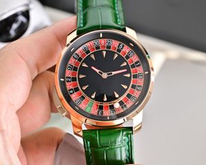Reloj de Ruleta de Lujo Personalizado - Reloj de Pulsera para Hombre de Alta Calidad con Correa de Cuero Genuino, Elegante Movimiento Mecánico Automático - Product Image 3