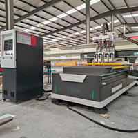 Enrutador Cnc de madera Cmc rotativo de cabezales múltiples, enrutador Cnc de pórtico doble 3D de 4 ejes, máquina enrutadora para mesa de vacío de madera